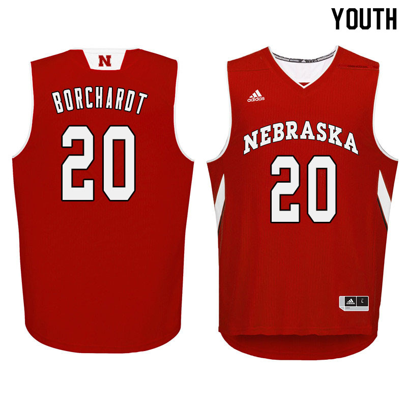 Youth Nebraska Cornhuskers #20 Tanner Borchardt College Basketball Jersyes Sale-Red